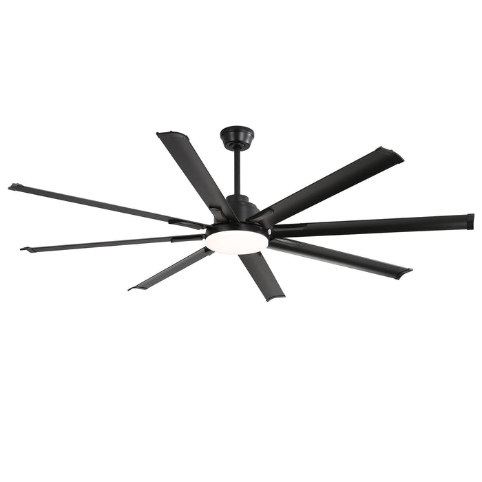 72" Large Design Ceiling Fan With Smart Remote Control, 6 Wind Speed DC Motor For Living Room - Black Daily Nest