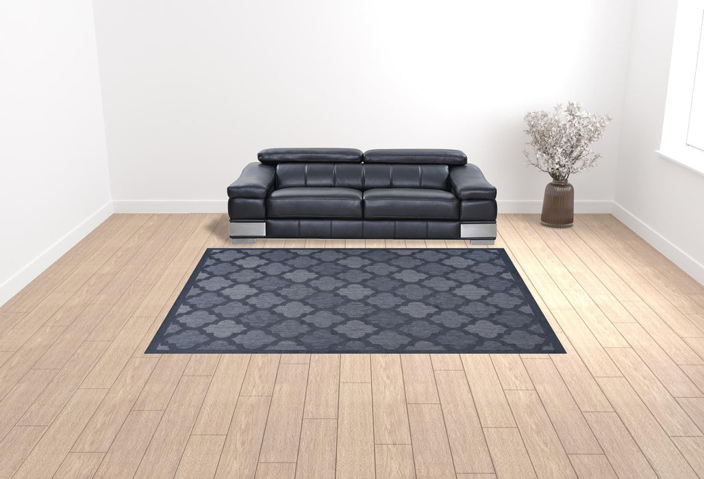 9' X 12' Area Rug Geometric Flatweave - Navy Blue