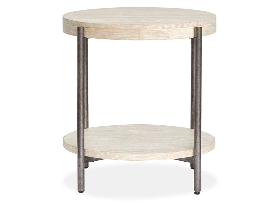 Jennings - Round End Table - Edgecomb Gray And Weathered Antique Nickel Magnussen Furniture