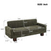 Modern Loveseat Sofa, 2 Seater With Square Arms For Living Room Noble House