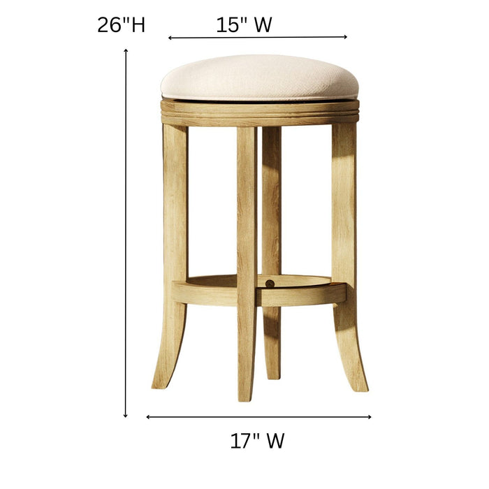 Backless Swivel Stool With Upholstered Seat Home Essentials