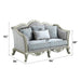 Qunsia - Loveseat With 4 Pillows - Light Gray Linen & Champagne ACME