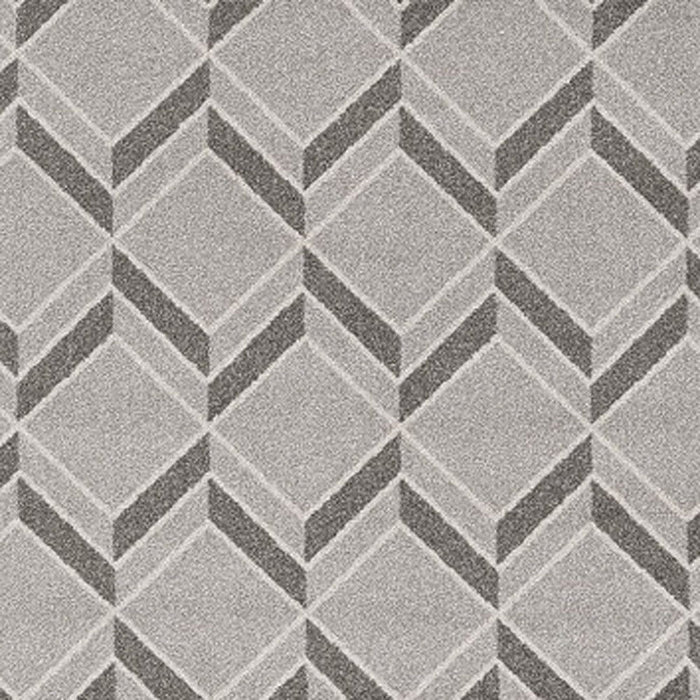 3' X 5' Machine Woven UV Treated Herringbone Illusion Indoor / Outdoor Area Rug - Gray