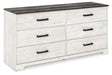 Shawburn - Six Drawer Dresser - Pewter-tone pulls - White / Black / Gray Signature Design by Ashley®