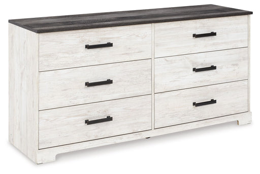 Shawburn - Six Drawer Dresser - Pewter-tone pulls - White / Black / Gray Signature Design by Ashley®