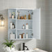 Bathroom Wall Storage Cabinet With Mirror And Adjustable Shelf, 6 Open Shelves Noble House
