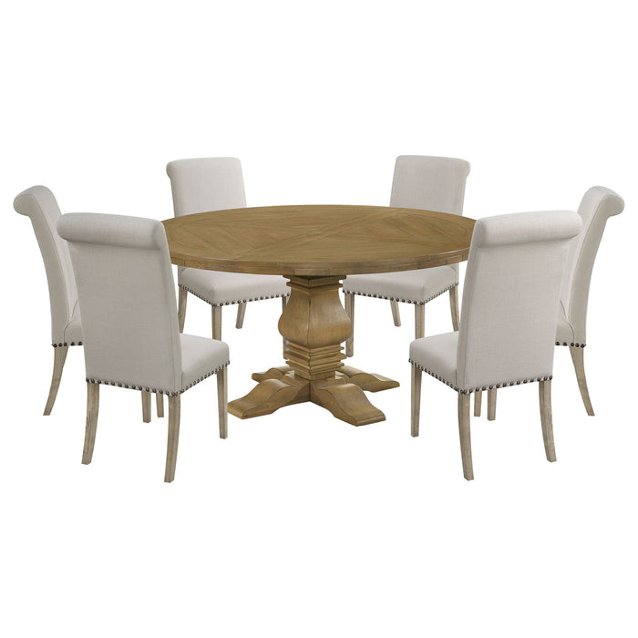 Round Dining Table Set With Upholstered Chairs Furniture Max