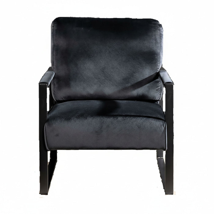 Classic Mid Century Modern Accent Chair With Durable Square Metal Frame, Armchair