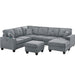 5 Piece Sectional Set With USB Port And Ottoman Home Essentials