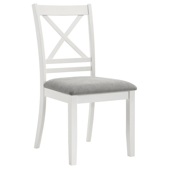 Evanston - Cross Back Dining Side Chair (Set of 2) - White Furniture Max