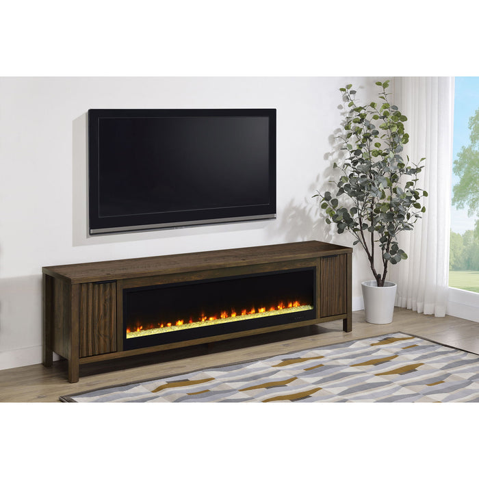 Alamitos - Electric Fireplace TV Stand With Flame Visualizer - Pine Wood Furniture Max