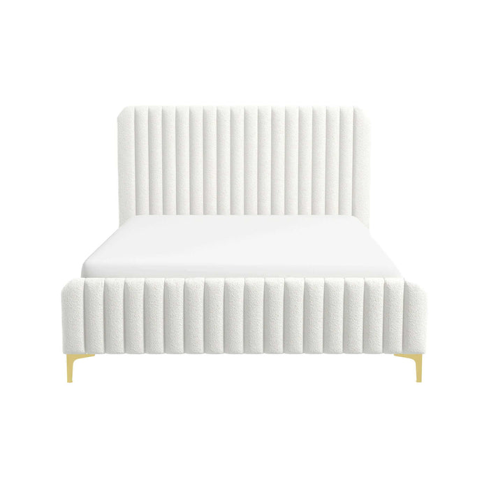 Valery - Queen Size Platform Bed - Cream Ashcroft Furniture