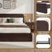 Queen Size Platform Bed Frame With Rounded Headboard - Walnut Noble House