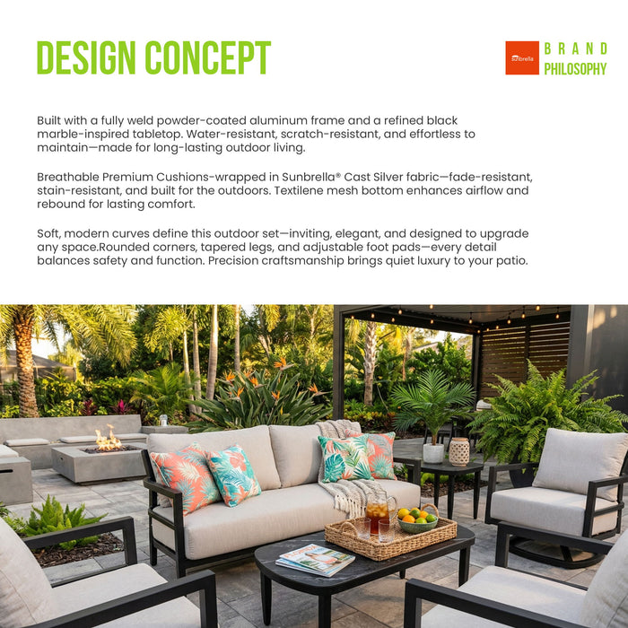Outdoor Elegance Table, Rounded Corners Life Outside