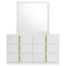 Lauryn - 6 Drawer Dresser With Mirror - Gloss White Furniture Max