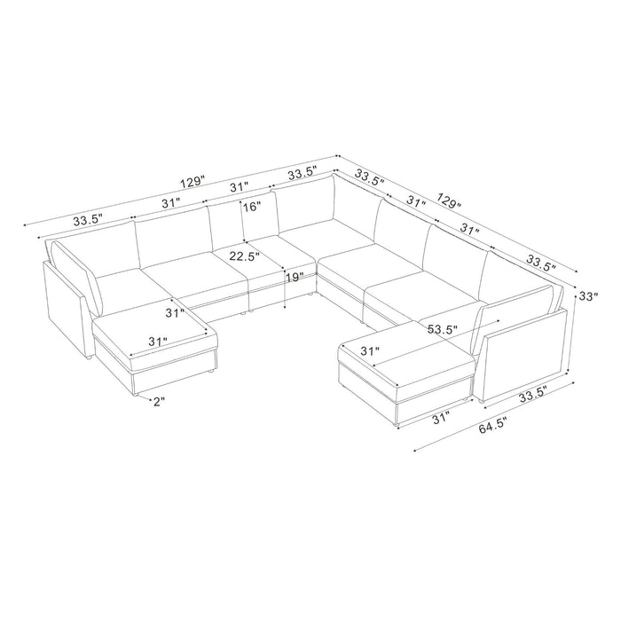 Modular Sectional With Custom Configuration Home Essentials