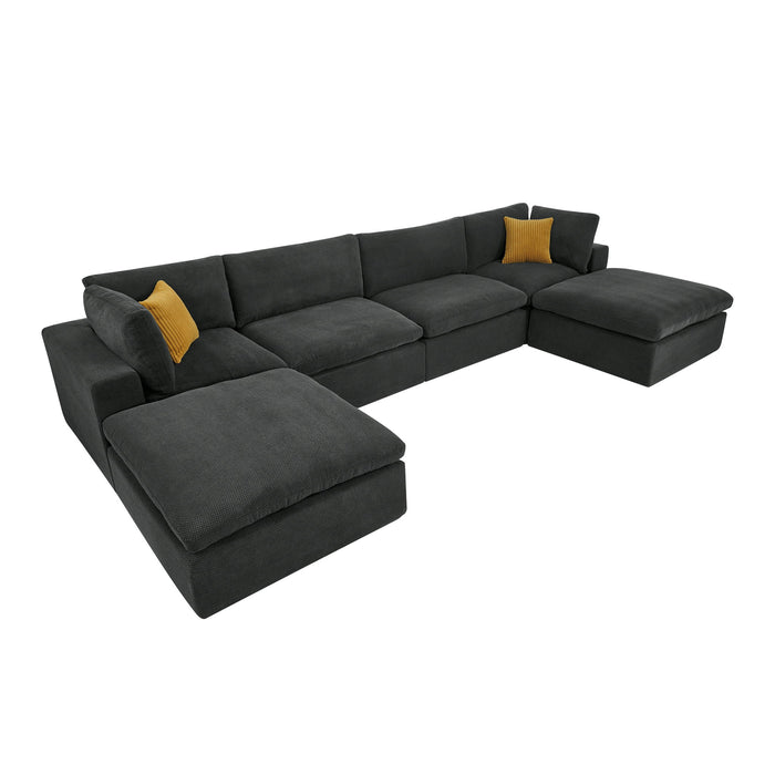 Custom Configuration Modular Sectional With Toss Pillows Home Essentials
