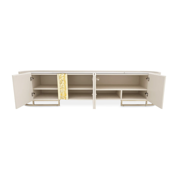 Lisbon - Media Cabinet - Silken Matte Cream Michael Amini