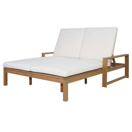 Outdoor Double Lounge Chair With 5 Position Adjustable Backrest Hearth and Haven