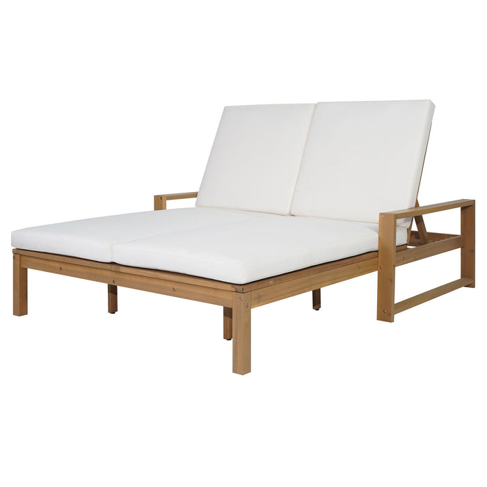 Outdoor Double Lounge Chair With 5 Position Adjustable Backrest Hearth and Haven