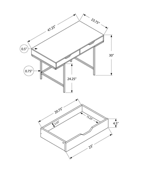 Computer Desk For Home Office, Laptop, Storage Drawers, Versatile Placement - Gray 8th Street