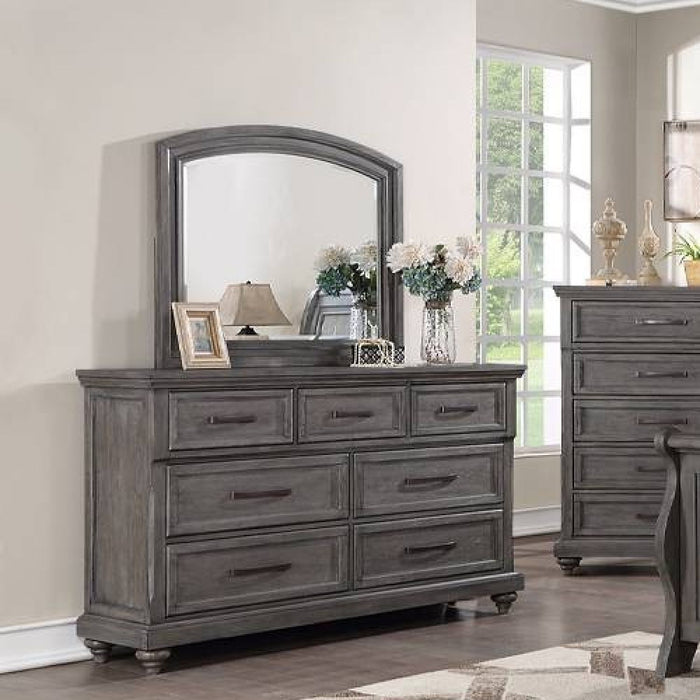 1 Piece Dresser With Handles And Unique Round Legs - Antique Gray Home Essentials