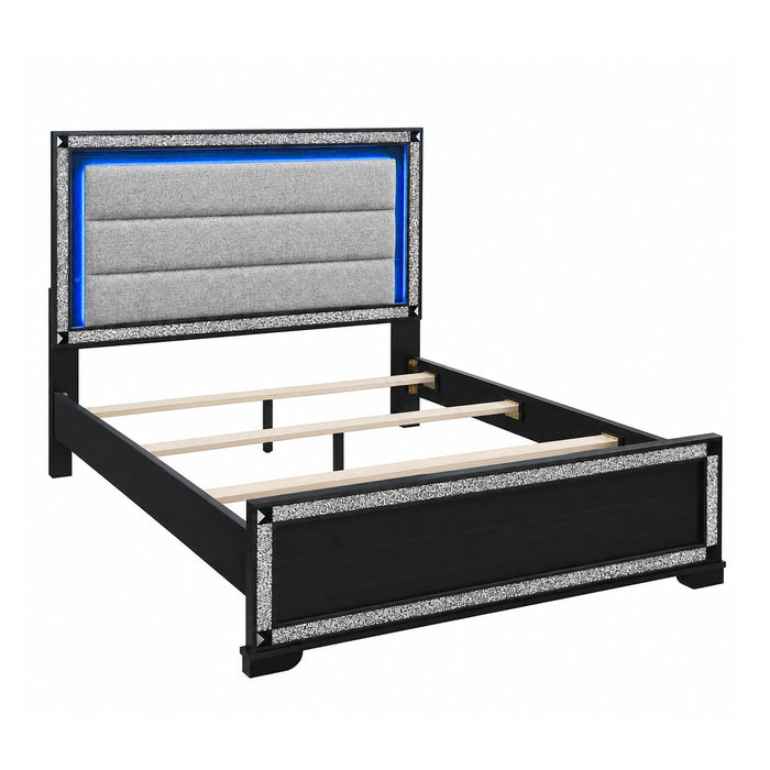 Soulmarie - Bed With LED Lighting And Padded Headboard Global Furniture USA