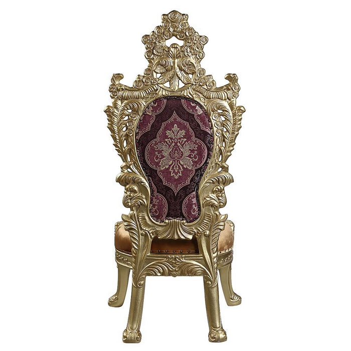 Bernadette - Side Chair (Set of 2) - Pattern Fabric & Gold ACME
