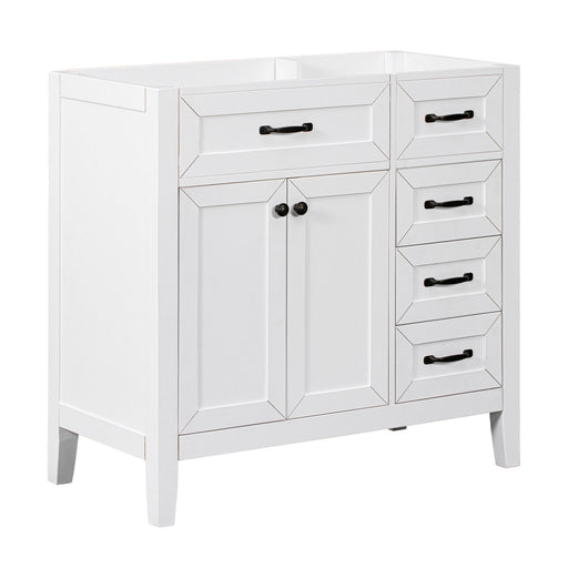 Modern Bathroom Vanity Base Only, 2 Doors And 3 Drawers Hearth and Haven
