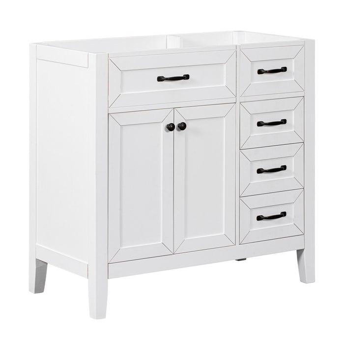 Modern Bathroom Vanity Base Only, 2 Doors And 3 Drawers Hearth and Haven