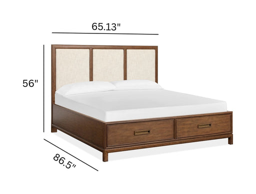 Ridgefield - Complete Panel Storage Bed With Upholstered Headboard Magnussen Furniture