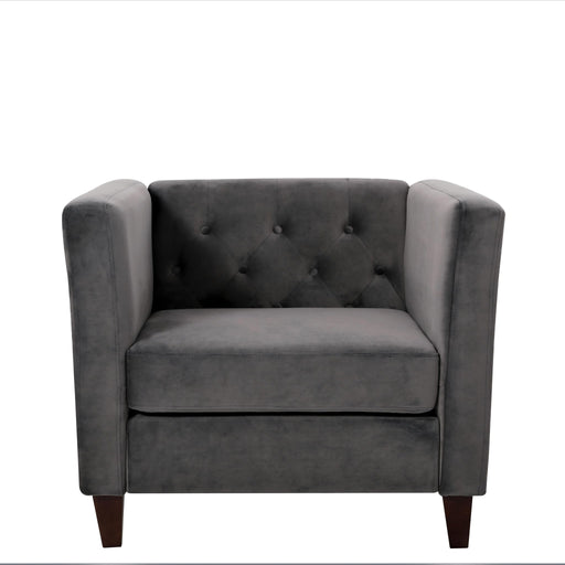 Button Tufted Accent Chair, Square Arms US Pride