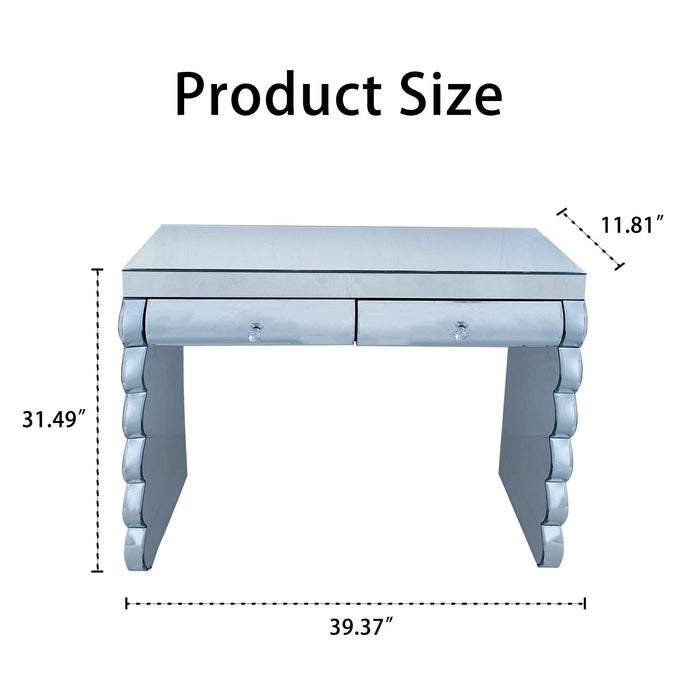 Console Table With 2 Drawers For Living Room - Silver Home Essentials