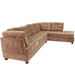 Truffle Waffle Suede Sectional Sofa With Tufted Cushions And Accent Pillows, Reversible Chaise - Neutral Home Essentials