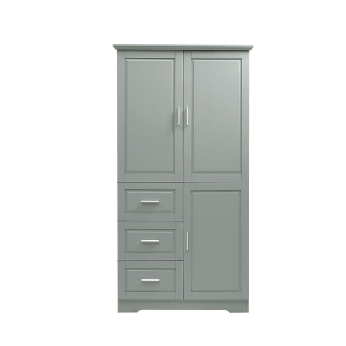 Tall Wide Storage Cabinet With Doors, 3 Drawers Hearth and Haven