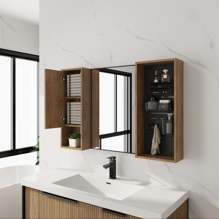 41.3" Wall Mounted Cabinet With Storage, Medicine Cabinet With Door And Adjustable Shelves - Imitative Oak Home Essentials
