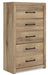 Brozmont - Five Drawer Chest - Tan Benchcraft®