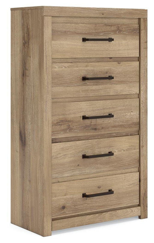 Brozmont - Five Drawer Chest - Tan Benchcraft®