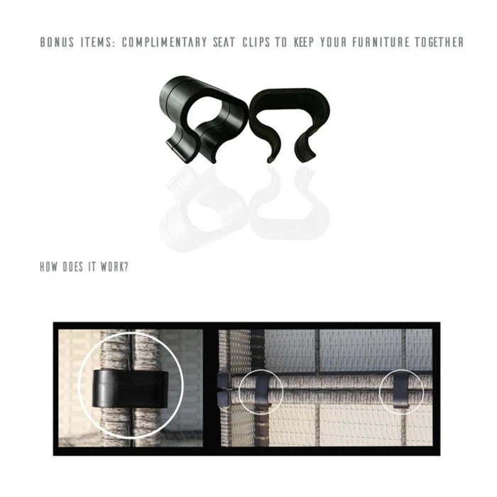 Modern Patio Rattan Sectional Set With Cushions