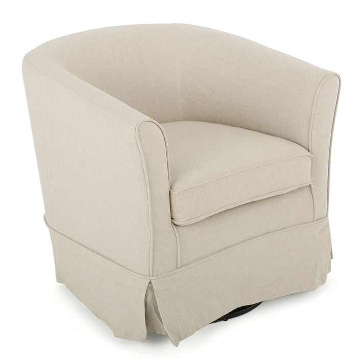 Glitter - Upholstered Swivel Chair With Loose Cover And Curved Back