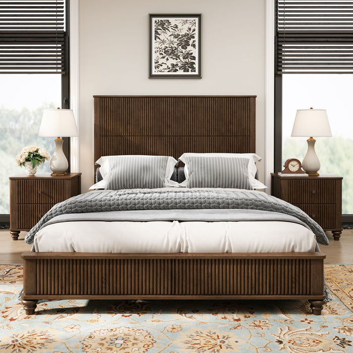 Platform Bed Frame & Tall Headboard Home Essentials