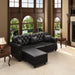 Upholstered Sofa With Nailhead Trim, Rolled Armrests With Ottoman Home Essentials