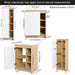24" Bathroom Vanity With Sink & Tall Bathroom Cabinet, Vanity Set With Thin Edge Sink & Interchangeable Door Panels - Black / Light Oak / White Home Essentials