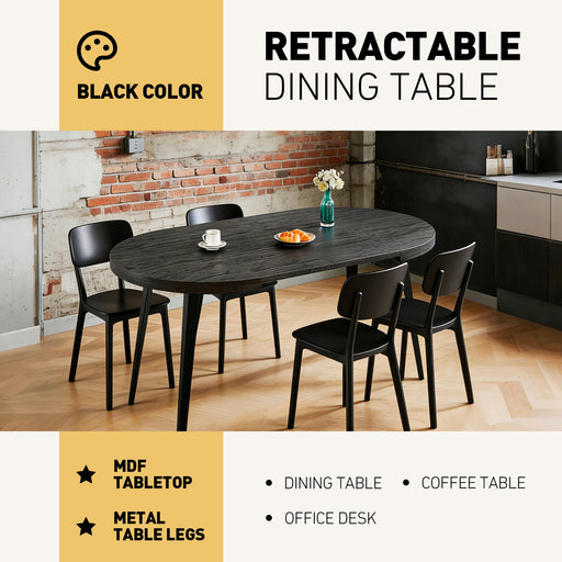 Extendable Dining Table - Black Home Essentials
