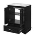 Bathroom Vanity With Ceramic Sink Combo, Modern Freestanding Storage Cabinet With Silver Handles Hearth and Haven