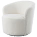 Tempest - Upholstered Barrel Back Swivel Chair - White Furniture Max