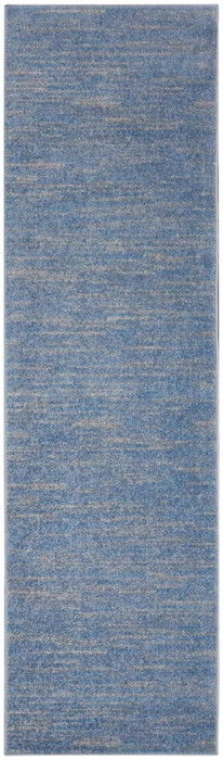 2' X 8' Striped Non Skid Indoor / Outdoor Runner Rug - Blue / Gray