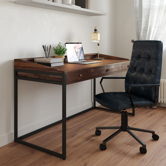 Foley - Swivel Office Chair - Distressed Blue Simpli-Home