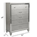 1 Piece Chest With 5 Drawers Snake Skin Bedroom Furniture - Silver Home Essentials
