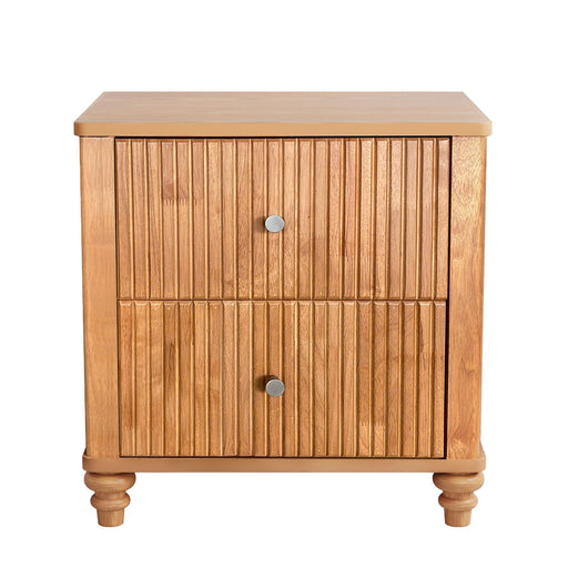 Modern Fluted Nightstand With 3 Drawers Home Essentials